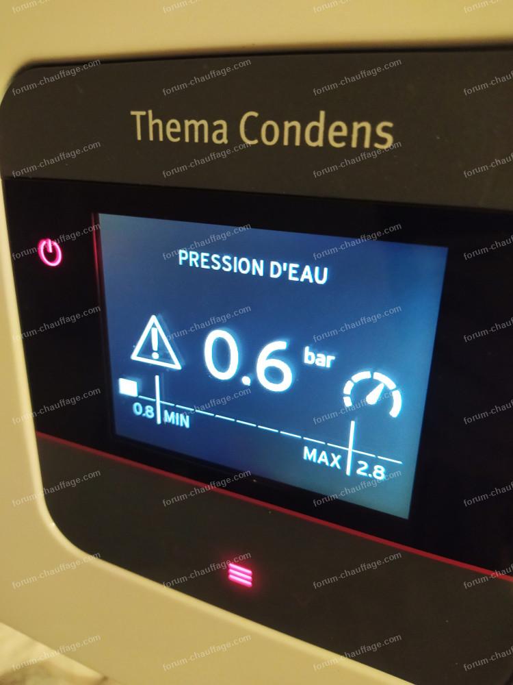 chaudière Bulex pression trop basse