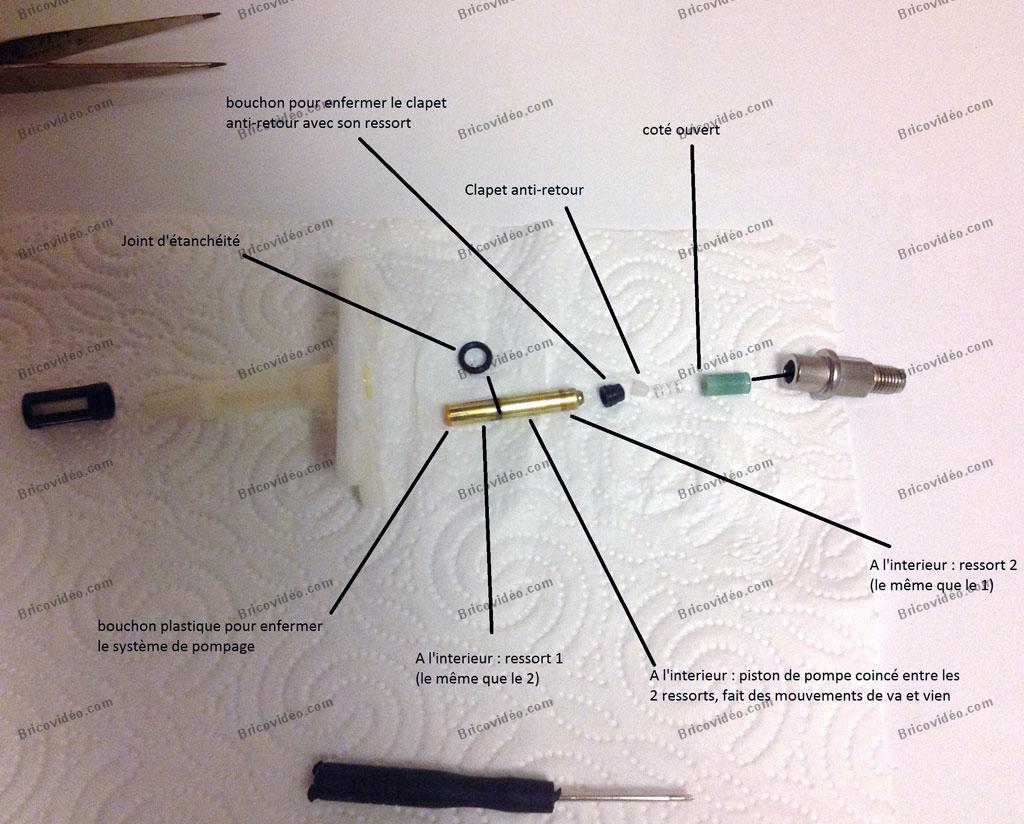 remontage pompe poêle à pétrole