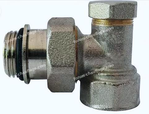 té de réglage raccord union